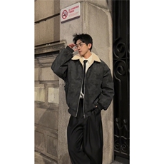 PY5552-P85特冬季PU皮棉服兔毛加绒加厚保暖棉衣，男装棉衣，电商D232