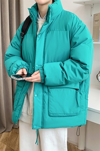 冬上新加棉加厚棉服港风简约立领棉衣外套男女 8349-P115控价158图片