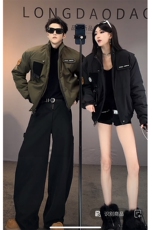 抖音冬季新款工装骑兵服拉链立领棉服男潮M218-P128(网图），男装棉衣，电商B267