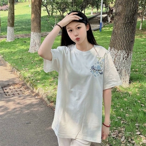 万针全刺绣解构设计260克重磅双纱纯棉高品质美式高街短袖T恤特35图片