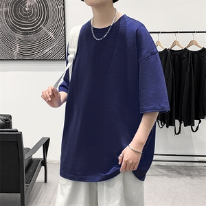 支持单件包装抖音得物二开210克宽松落肩纯棉光版纯色短袖T恤9.5