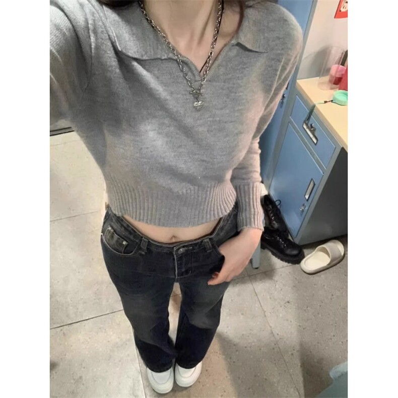 QC036-P35新款女温柔风软糯奶系小个子打底灰色针织毛衣内搭上衣,女装卫衣/绒衫,星座617A-2