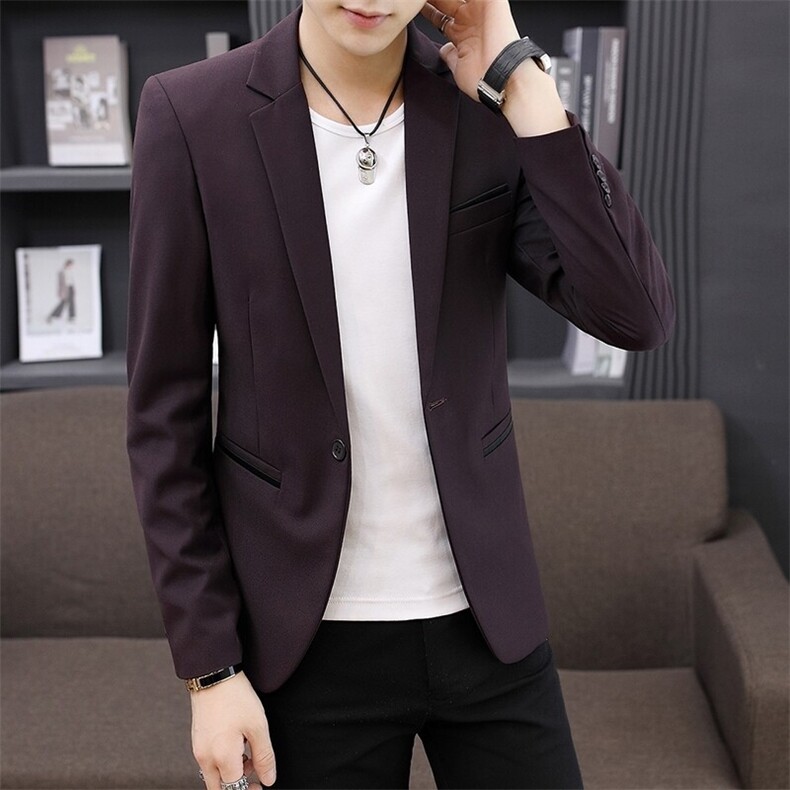 XZ8602P80西装男士修身单上衣青年帅气春秋小西装纯色西服外套,男装西服,星座510A-2