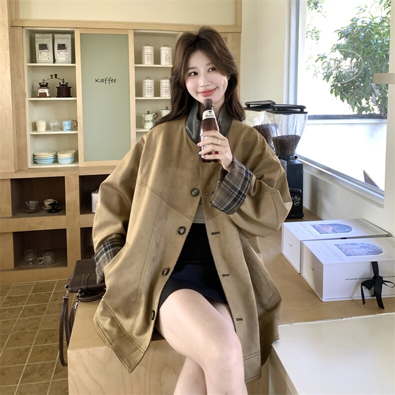 现货2026年新品拼接麂皮外套0757P185K288,女装短外套,2C201