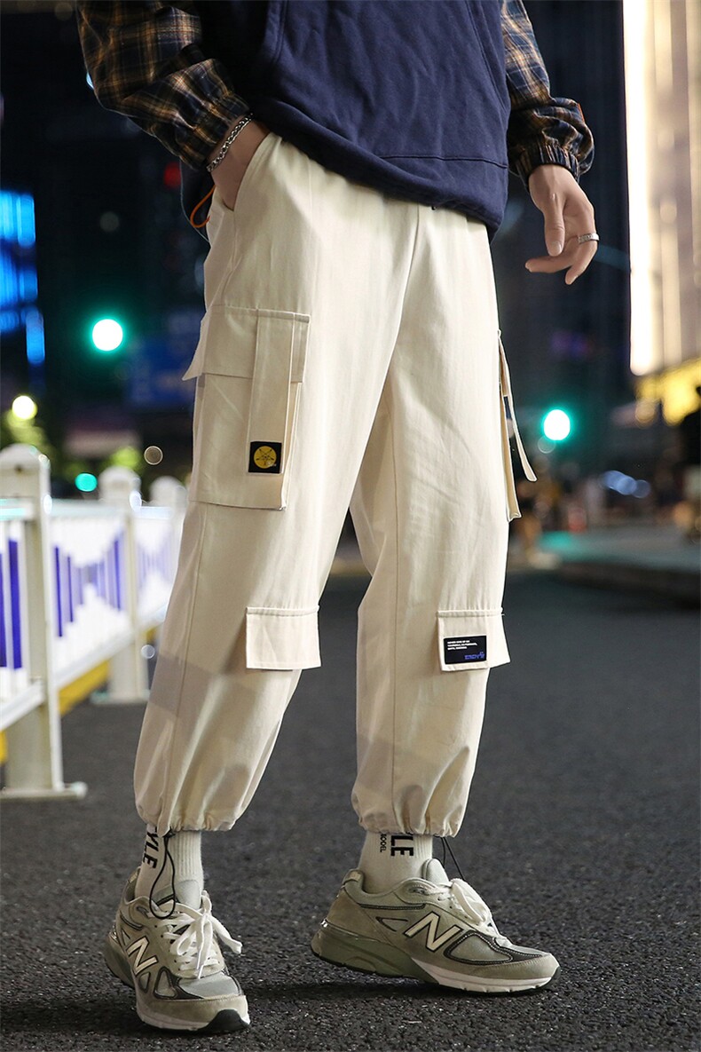 2021春秋新款工装裤九分裤宽松束脚裤潮牌男士小脚休闲裤DS828T,男装休闲裤,电商A102