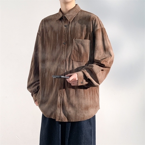 美式渐变衬衫男长袖春潮牌宽松休闲翻领夹克外套A406 C6026 特P58图片