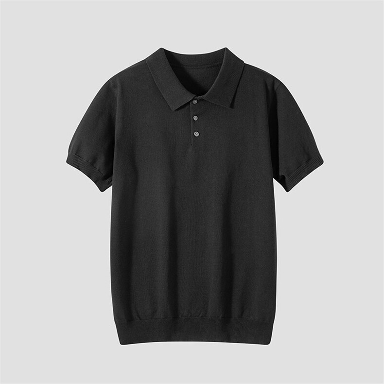 老钱风潮流时尚花棕色针织衫翻领polo/短袖简约休闲男款,男装Polo衫,星座914