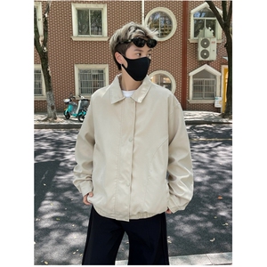 翻领工装夹克男生2025新款春秋季外套百搭宽松简约休闲JK0442-P60图片