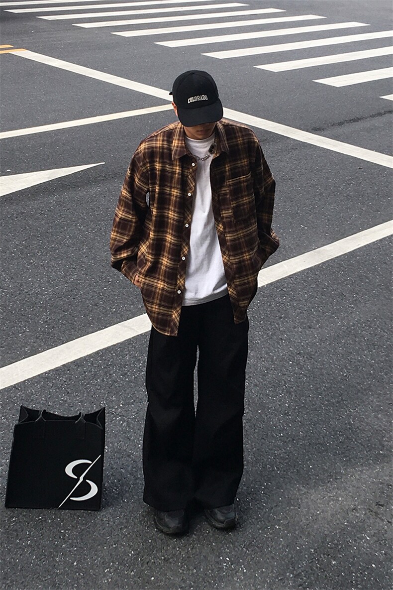 特P48无差价新款秋季潮流百搭长袖衬衫-HS2315男模外景,男装衬衫,电商A003