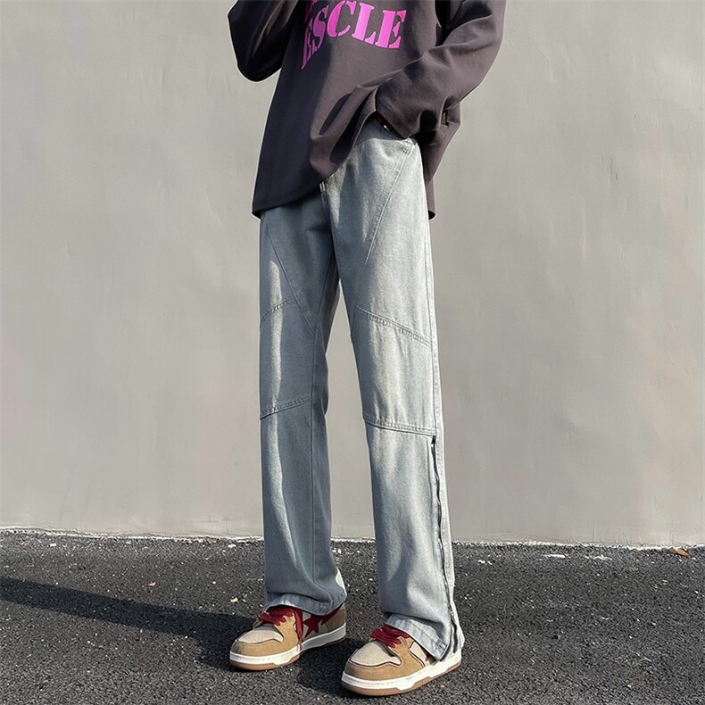 美式高街牛仔裤男韩版潮拉链个性2024冬季新款ins长裤RK1287-P53,男装牛仔裤,星座412-3