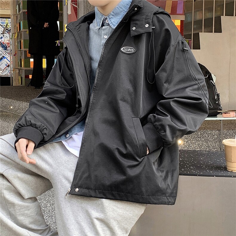 克莱因蓝外套男中性风休闲宽松抽绳装饰大码M-5XL夹克男JK7569P75,男装夹克,星座227-7