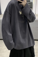 青少年秋季情侣装港风大码T恤纯棉长袖打底衫男NQY676TP25控价38，男装T恤，电商A102-1
