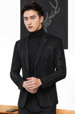 冬季加厚印花男士新款西装毛呢加厚料子修身西服外套商务便服西，男装西服，电商D225