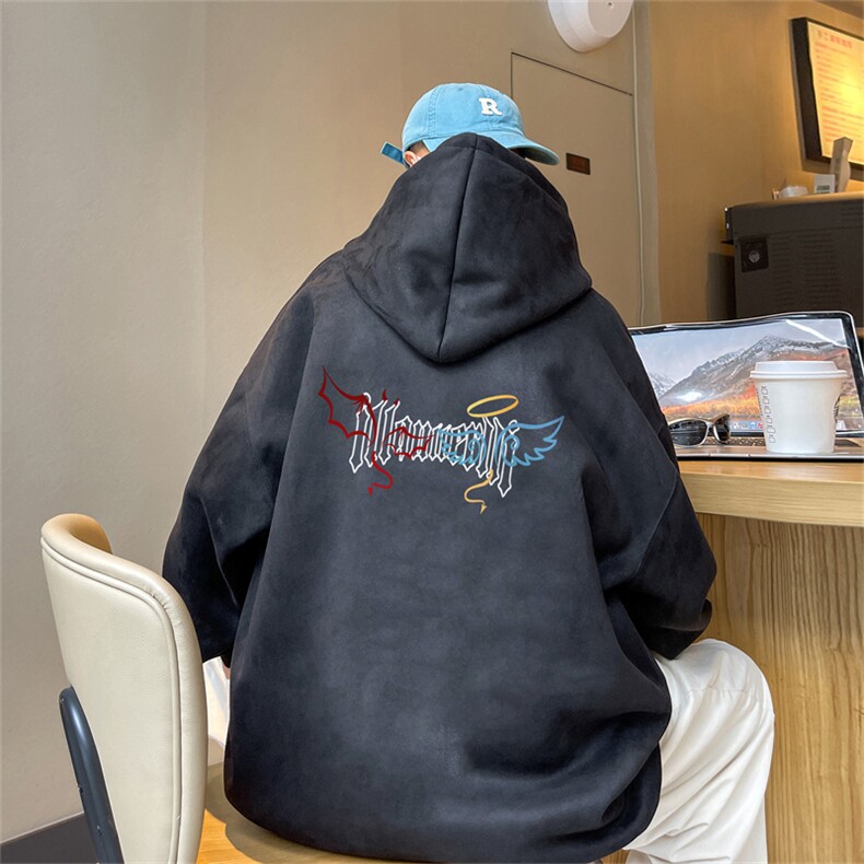 特P43控78秋季360G麂皮绒印花宽松休闲连帽卫衣JWY3261,男装卫衣,电商B370