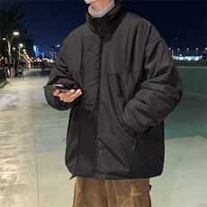 复古立领加厚棉衣男冬季潮牌纯色面包服cityboy情侣外套V5126-p88，男装棉衣，星座1008-1