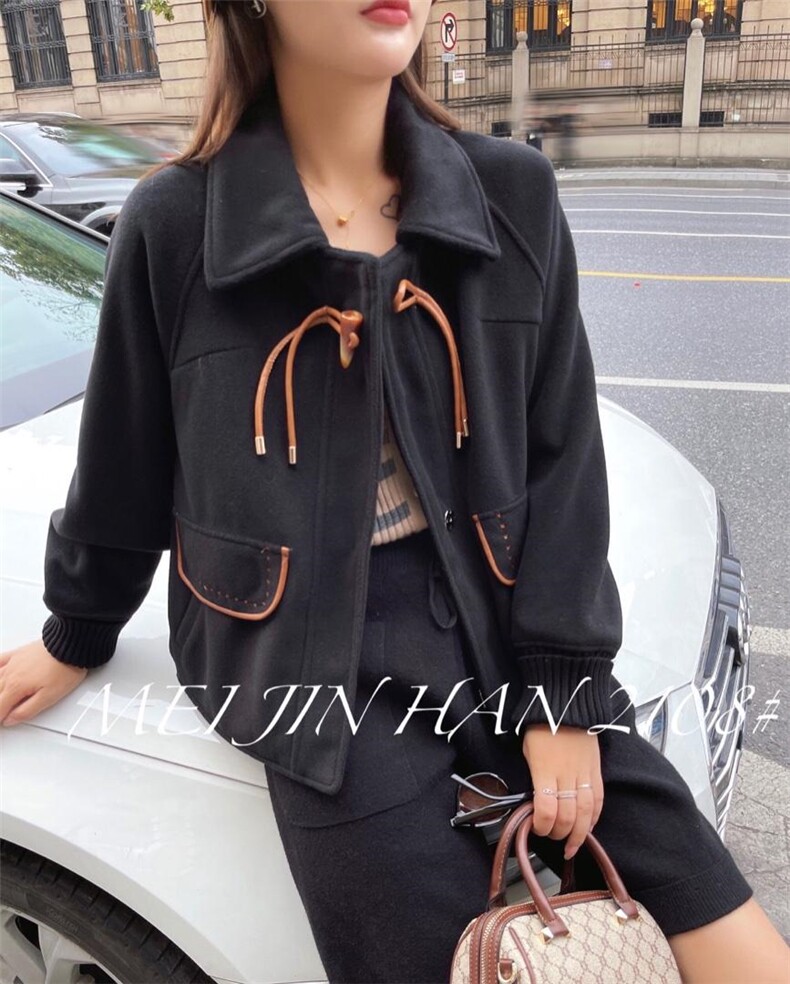 美巾涵5121牛角扣呢料短款外套，其它，美巾涵