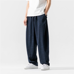 夏新款原创风潮人丝提花宽松休闲长裤阔腿裤休闲裤D559/P60