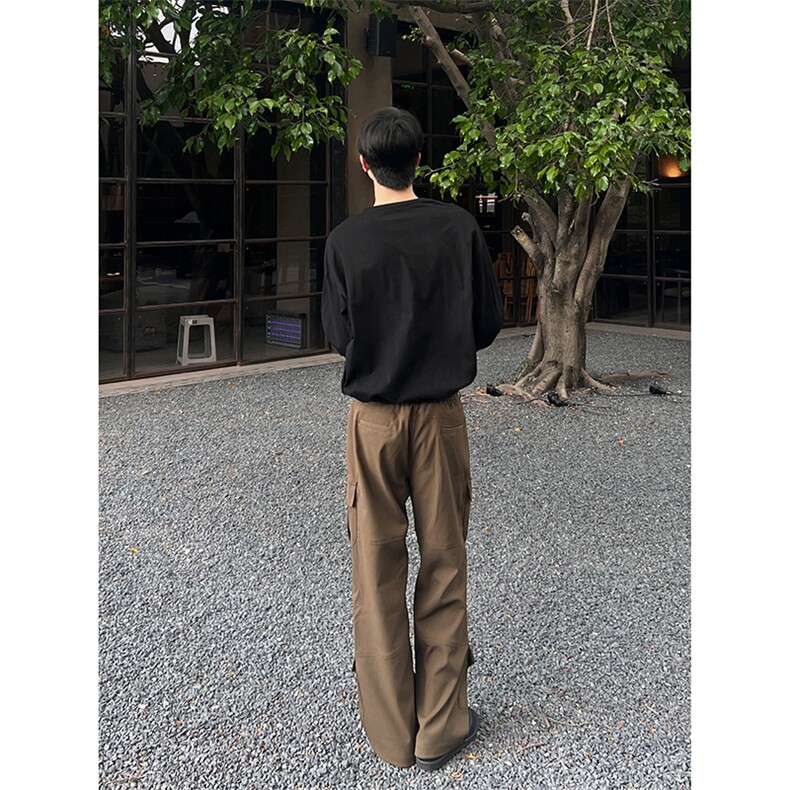 B221美式ins高街暗黑多口袋直筒工装休闲裤LK24153-P65控88,男装休闲裤,电商B221