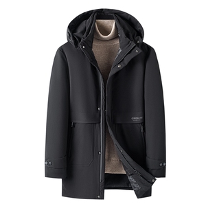 2023冬季新款羽绒服男可脱卸帽纯色休闲90白鸭绒外套HB9903-P300图片