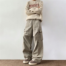美式复古工装裤宽松休闲vintage大口袋牛仔裤子男女潮LX8255-p68，男装牛仔裤，星座1008