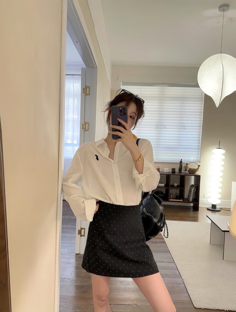 美式老钱风棉麻衬衫上衣女春夏新款宽松通勤亚麻防晒衬衣薄,针织衫/毛衣,织己羊绒