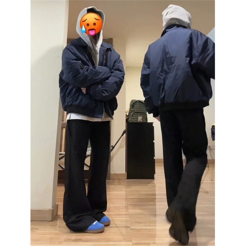 网图藏蓝色美式飞行员夹克棉服A02-常规特P55,男装夹克,电商B369（原A024）
