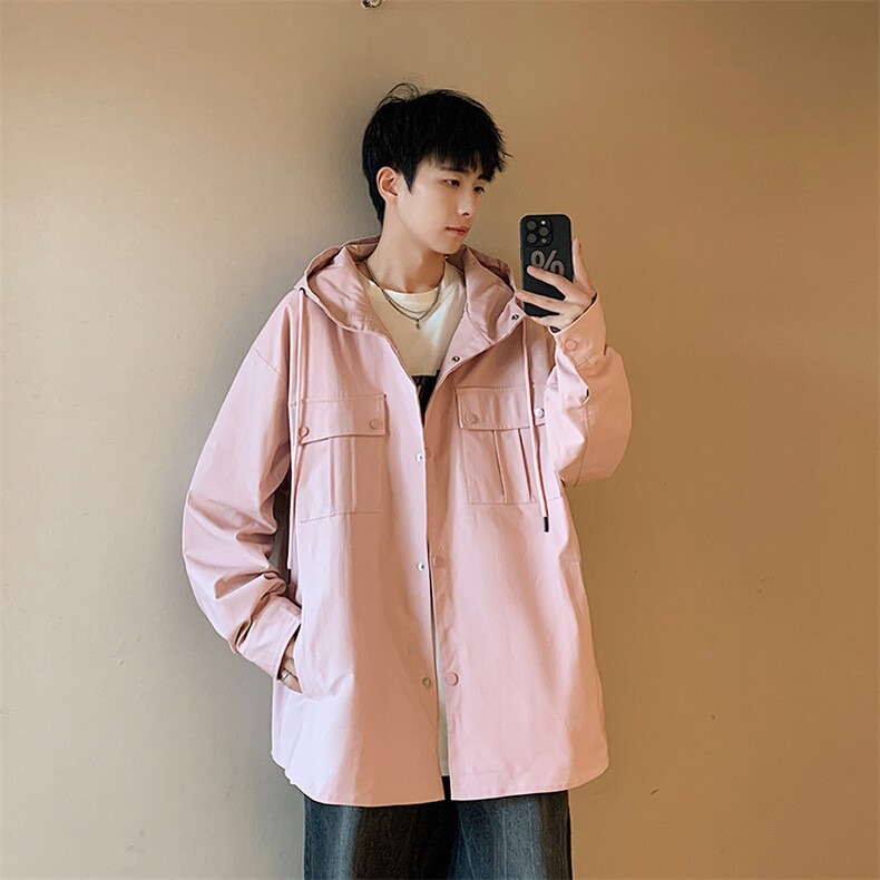 港风连帽工装夹克男 上衣外套JK762 P80图片