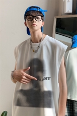 夏季男装背心/马甲/坎肩美式抽象人物印花无袖T恤B239-1251-P23，男装背心/马甲，星座514-2(原B239)