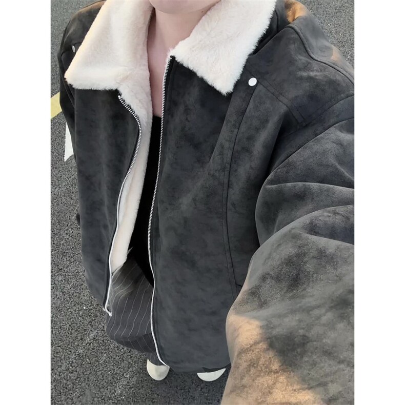 现货冬季美拉德雾面PU皮衣棉服兔毛加绒加厚保暖棉衣MY258/P85,男装皮衣,电商B318