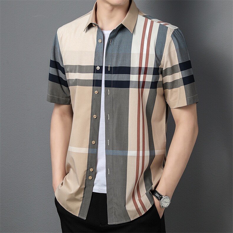 ADd82239钱塘2020-3精品男士休闲格子衬衫高端P75,男装衬衫,钱塘207-3