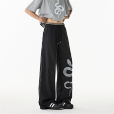 抖音品质夏季新款蛇印花速干宽松休闲裤B315-K25519-特p35控68，男装休闲裤，电商B315
