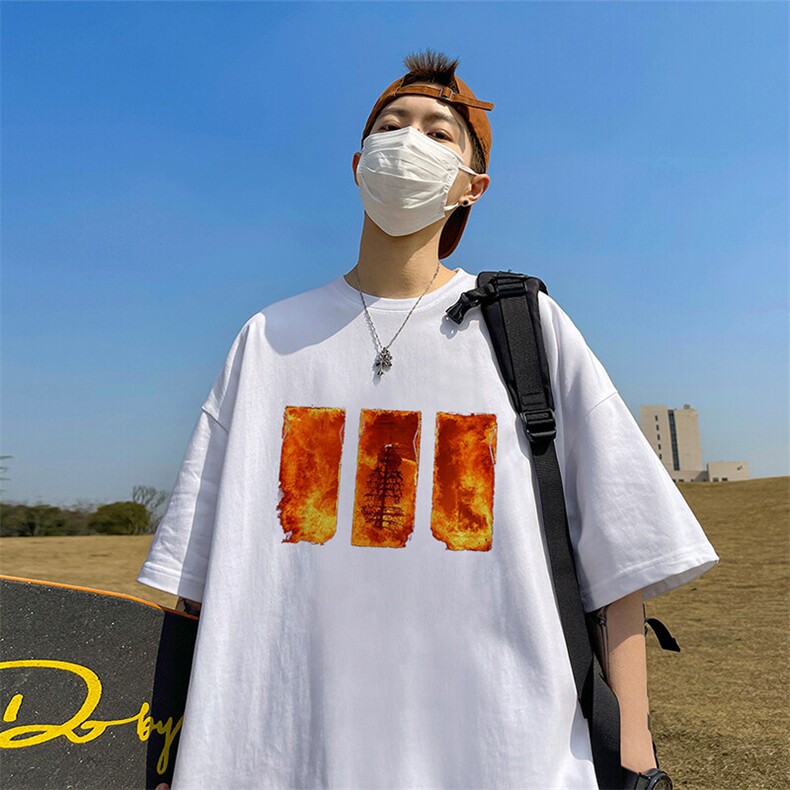 可设48小时发货支持抖音得物来样二开230克重磅美式短袖t恤MT332,男装T恤,电商A486
