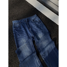 2024/直筒牛仔裤cleanfit高街蓝色拖地裤1005-3-SGN0039-P65控88，男装牛仔裤，星座1005-3
