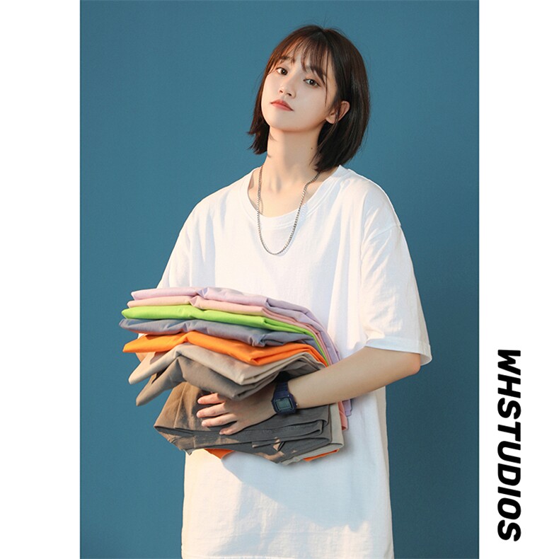 XZ213-19D41-P14控19港风大码水洗纯色圆领短袖T恤，男装T恤，星座213