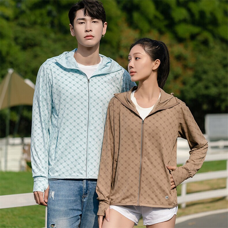 UPF50+夏季新款户外潮流帽檐字母印花情侣大码薄款防晒衣1888-P25,男装防晒衣,星座1816-2（原1210–2）