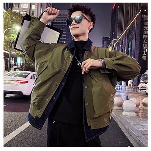 W33-P70 男春秋2025新款夹克多口袋休闲高级宽松翻领衬衫工装图片
