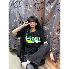 美式复古葡萄网球刺绣宽松休闲百搭重磅短袖T恤男女LAT4711-P43，男装T恤，星座1008