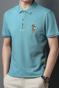2023新款夏季纯棉半袖POLO衫男士短袖T恤时尚上衣翻领t恤衫潮P55图片