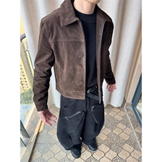 网图短款麂皮绒夹克秋季时尚外套1209-1-JK27-P78，男装夹克，星座1209-1