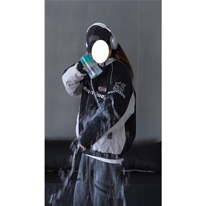 抖音视频截图只展示大货 印花立领机车潮牌棉服77950特P85图片