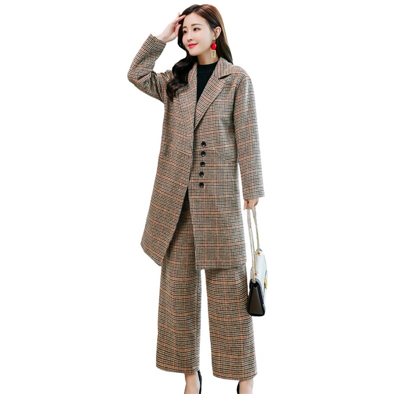 时尚潮流舒适简约个性2020年冬季毛呢新款休闲都市两件套,女装套装/套裙,贵人树