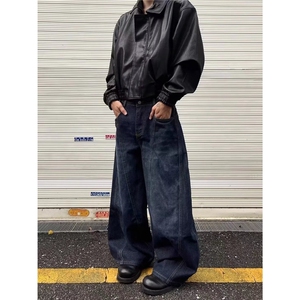 美式复古牛仔裤新款高街设计感宽松阔腿拖地裤N826-P60,花色裙子半身裙搭配图片