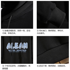 纯棉连帽卫衣男大码运动帽衫宽松薄砖墙WY2291-P35，男装卫衣，电商A040A