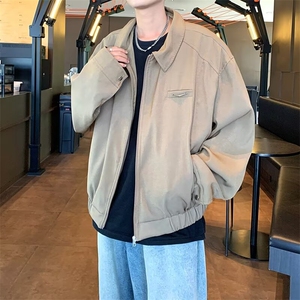 春秋美式蜘蛛刺绣pu皮夹克男休闲宽松街头棒球服图片