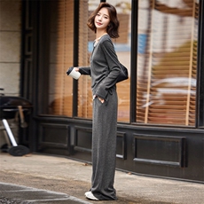 高级感休闲时尚运动套装女2026春秋新款洋气长袖卫衣阔腿裤两件套，女装套装/套裙，微微衣阁