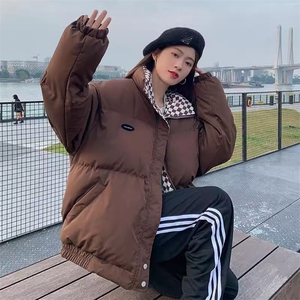棉服女2025秋冬季新款面包服休闲宽松大码立领短款小个子棉衣外套图片