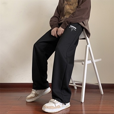 美式潮流休闲裤男港风宽松直筒拖地裤束脚裤卫裤KP756P45，男装休闲裤，星座1204-3