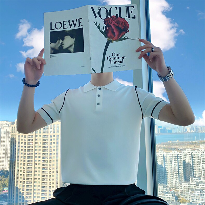 AM151/特P68控98夏季社会小伙短袖上衣薄款潮流半袖T恤毛衣男白首，男装T恤，星座305B-1