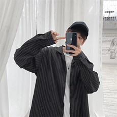 2025夏季潮牌休闲衬衣学院风宽松条纹短袖衬衫C8003P35，男装衬衫，星座1108