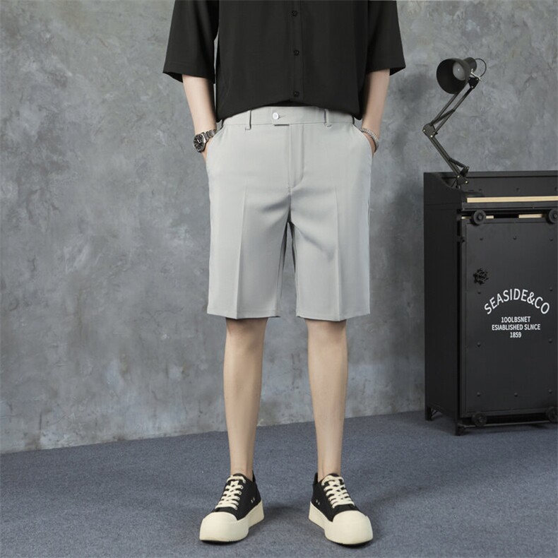 短裤男士2025夏季五分西装裤免烫直筒休闲商务裤子青少年K55，男装西裤，星座1116A-2（原606A-1）